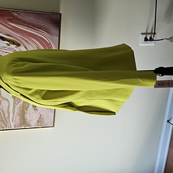 NEW Nanette Lepore Citrine Chartreuse Green Yellow One Button Lined Blazer Size - Picture 5 of 9